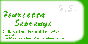 henrietta seprenyi business card